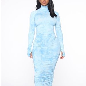 Tie Dye Cloud Blue Dress